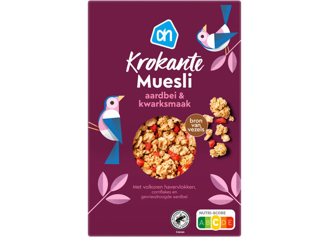 Krokante muesli aardbei & kwarksmaak
