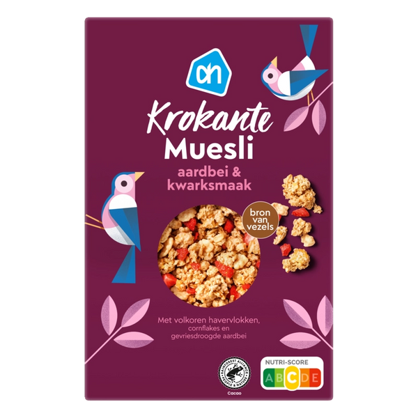 Krokante muesli aardbei & kwarksmaak