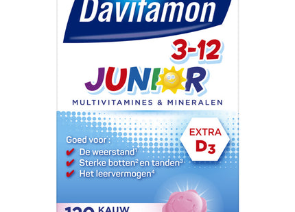 Davitamon Junior multivitamines framboos 3-12 jaar