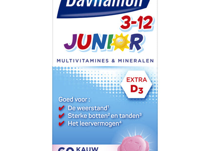 Davitamon Junior 3+ kauwvitamines framboos