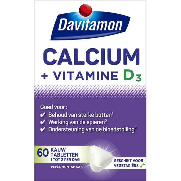 Davitamon Calcium + vitamine D kauwtabletten mint