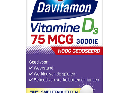 Davitamon Vitamine D 75mcg smelttabletten