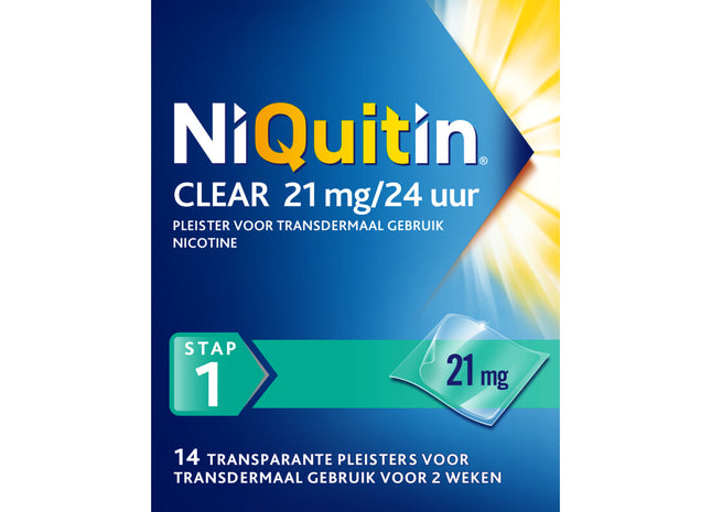 Niquitin Clear pleisters 21 mg stoppen met roken