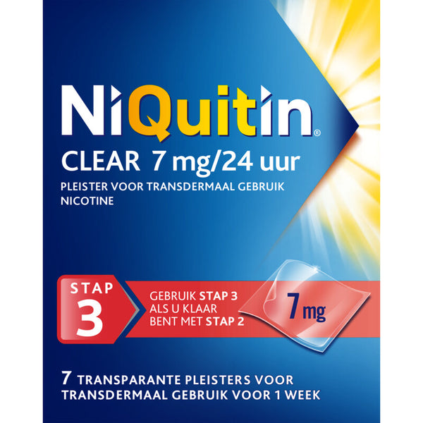Niquitin Clear pleisters 7 mg stoppen met roken