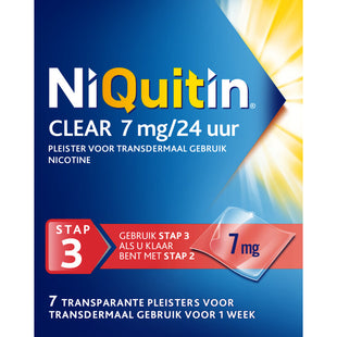 Niquitin Clear pleisters 7 mg stoppen met roken