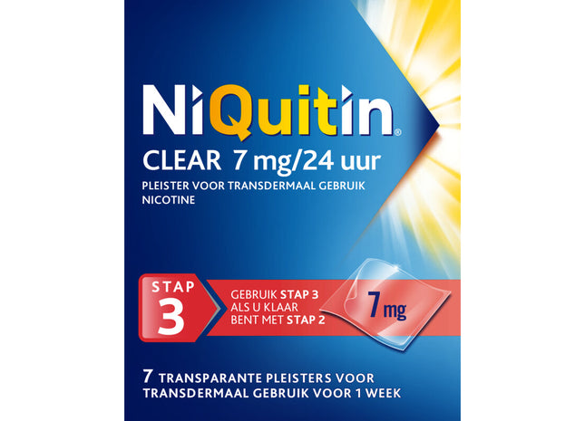 Niquitin Clear pleisters 7 mg stoppen met roken