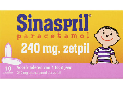 Sinaspril Paracetamol 240mg zetpil voor 1-6 jaar