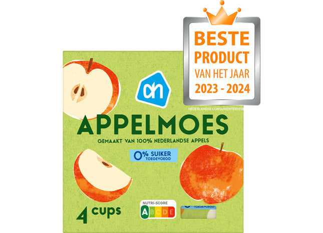 Appelmoes 0% suiker toegevoegd 4-pack  Dutchshopper