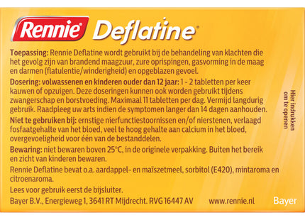 Rennie Deflatine kauwtabletten