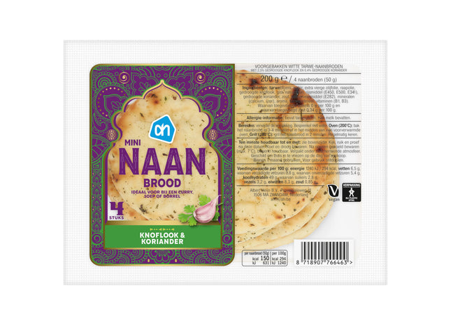 Mini naanbrood knoflook koriander