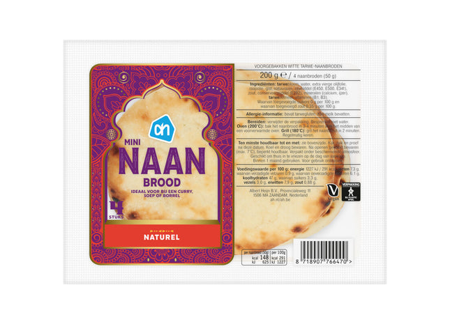 Mini naanbrood naturel