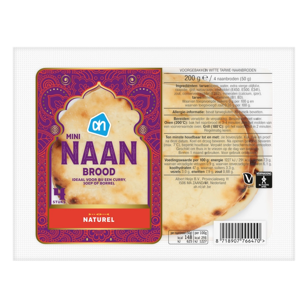 Mini naanbrood naturel