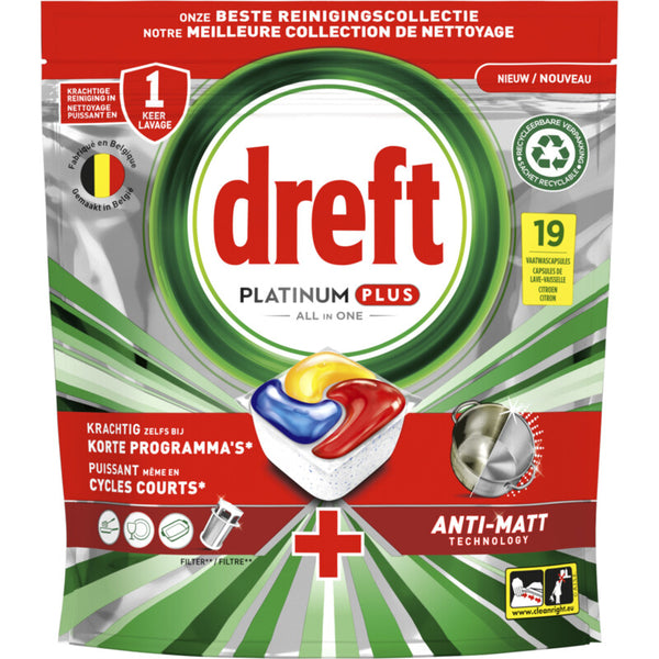 Dreft Platinum plus vaatwascapsules citroen