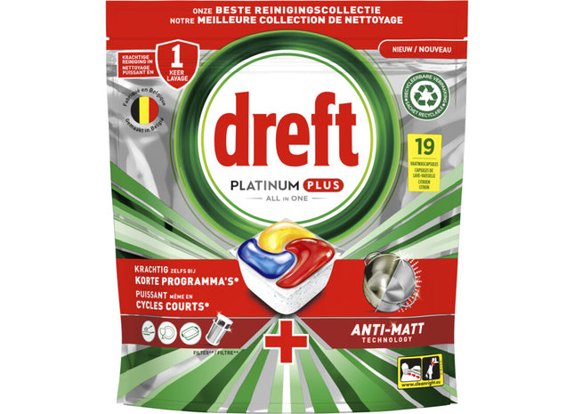 Dreft Platinum plus vaatwascapsules citroen