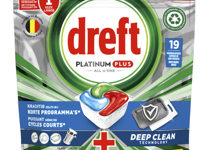 Dreft Platinum plus deep clean dishwasher capsules