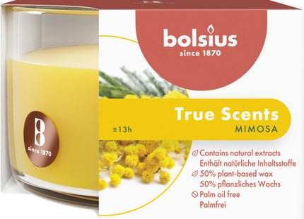 Bolsius Geurglas true scents mimosa 50x80mm