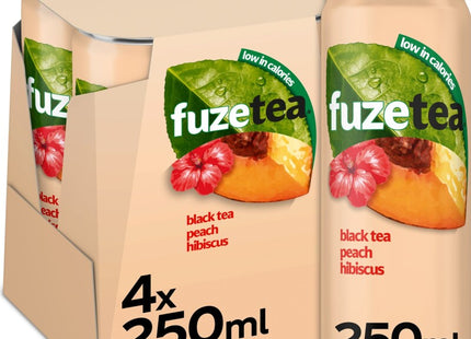 Fuze Tea Black ice tea peach hibiscus 4-pack