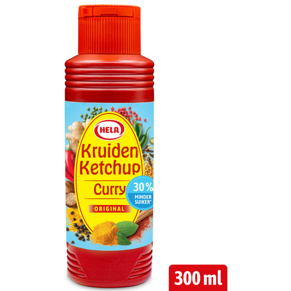 Hela Kruiden ketchup curry 30% minder suiker