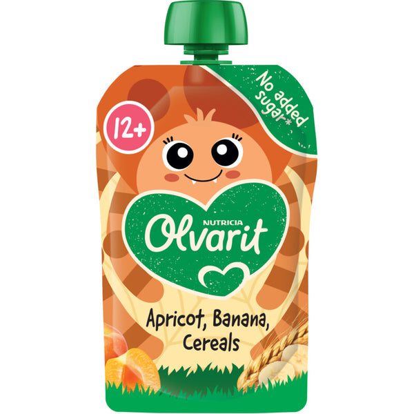 Olvarit Quetschobst Aprikose Banane Getreide ab 12 Monaten