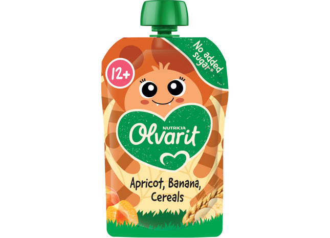 Olvarit Knijpfruit abrikoos banaan granen 12m+