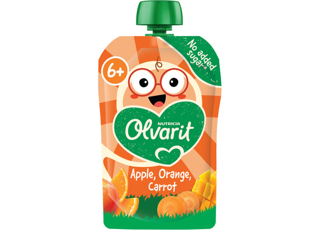 Olvarit Knijpfruit appel sinaasappel wortel 6m+