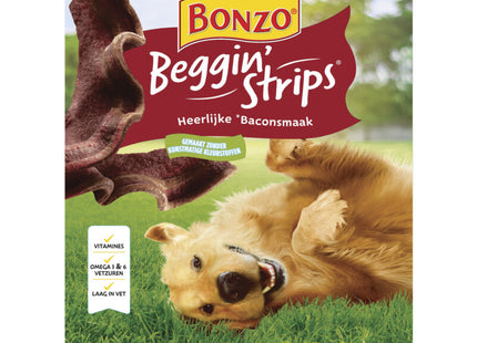 Bonzo Beggin' strips bacon flavor dog snack