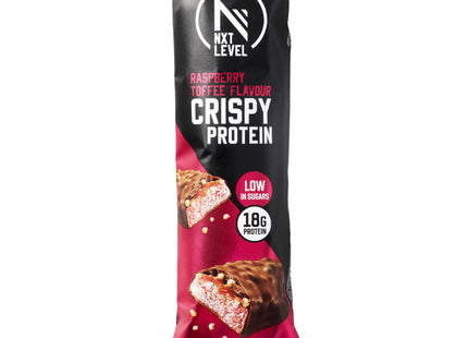 NXT Level Raspberry toffee crispy protein bar