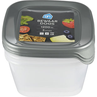 Bewaardoos 1,2 l vierkant