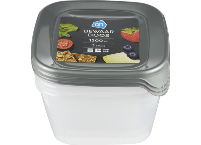 Bewaardoos 1,2 l vierkant