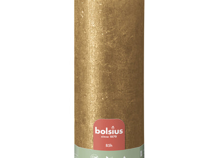 Bolsius Rustieke kaars shimmer goud 19cm