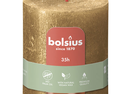 Bolsius Rustieke kaars shimmer goud 8cm