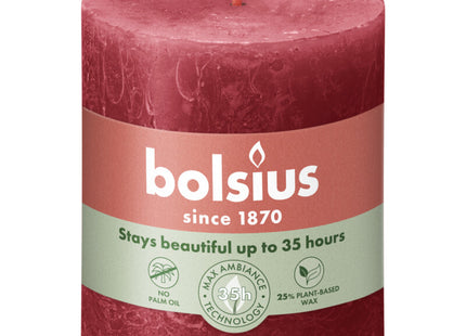 Bolsius Rustic candle 8cm red