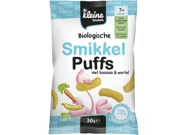 De Kleine Keuken Smikkel puffs met banaan & wortel 7m+