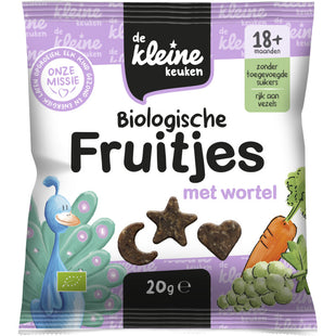 De Kleine Keuken Biologische fruitjes met wortel 18m+