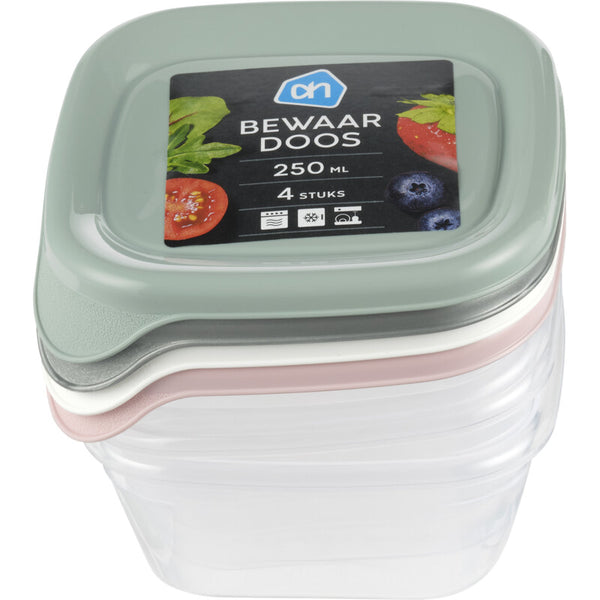 Bewaardoos 0.25ltr vierkant