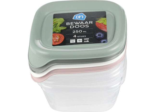 Bewaardoos 0.25ltr vierkant