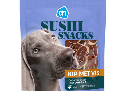 Sushi snacks kip met vis