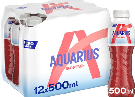 Aquarius Red peach zero sugar 12-pack