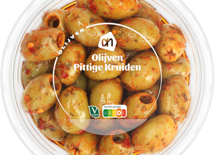 Groene olijven met pittige kruiden