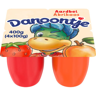 Danoontje Fruitkwark aardbei abrikoos