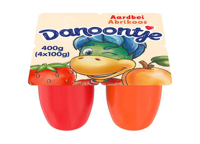 Danoontje Fruitkwark aardbei abrikoos
