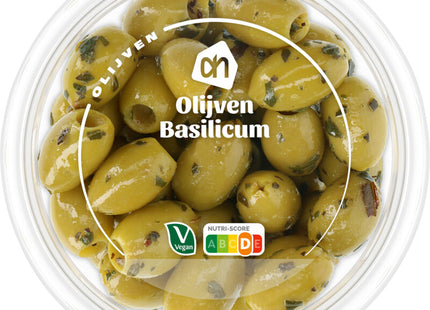 Green olives with basil