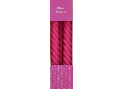 Avec Dinner candle spiral pink