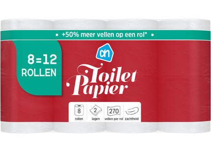 Toiletpapier 2-laags 8=12 rollen