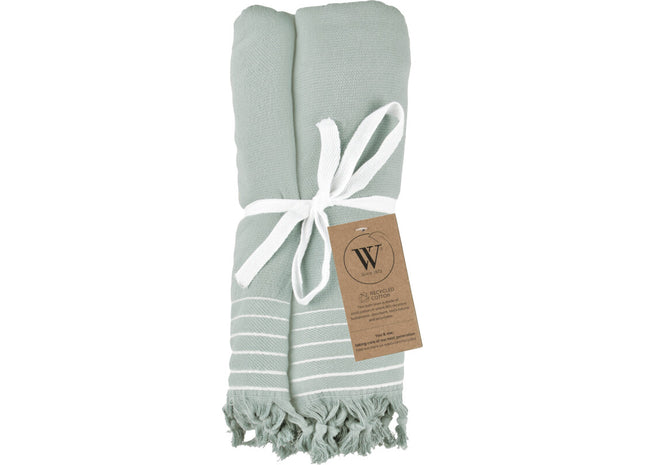 Walra Hamamdoek remade cotton jade 90x180cm