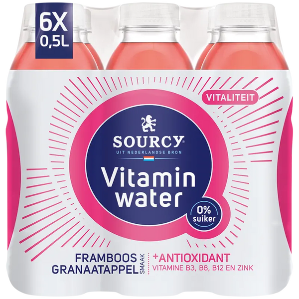 Sourcy Vitaminwater framboos granaatapp 6-pack