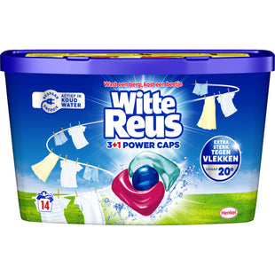 Witte Reus White 3+1 power wasmiddel capsules wit