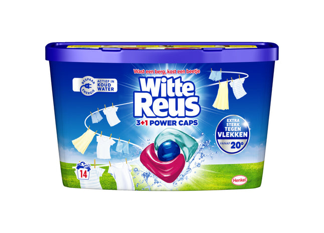 Witte Reus White 3+1 power wasmiddel capsules wit
