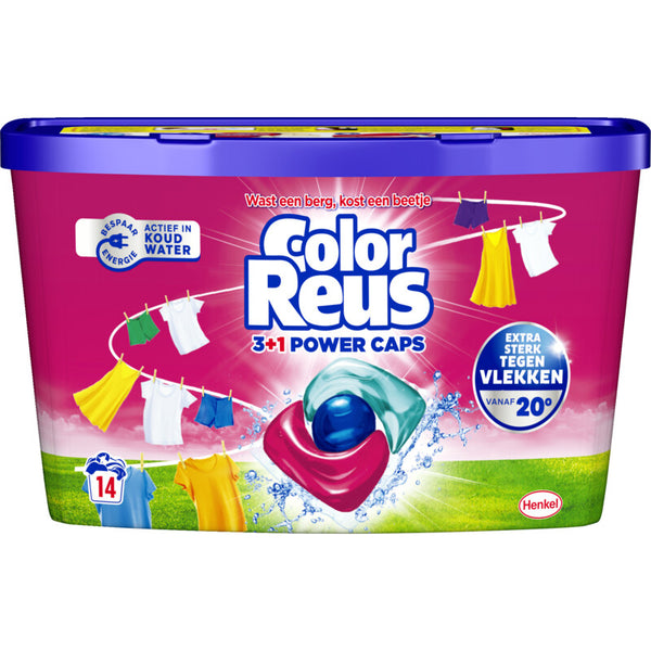 Witte Reus Color 3+1 power wasmiddel capsules kleur