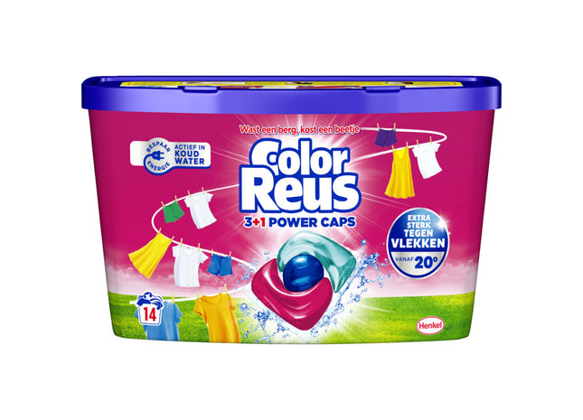 Witte Reus Color 3+1 power wasmiddel capsules kleur